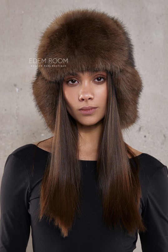 шапка ушанка из экомеха