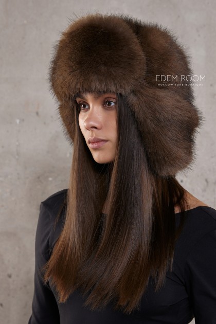 шапка ушанка из экомеха