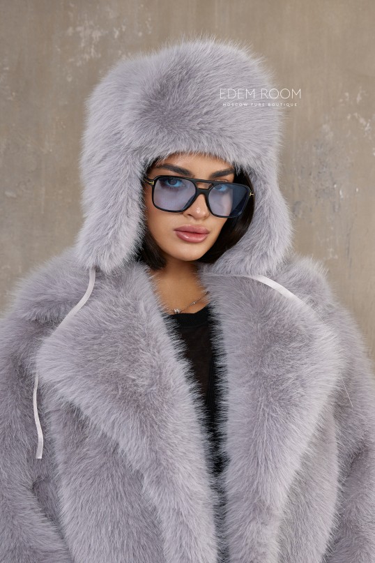 шапка ушанка из эко меха