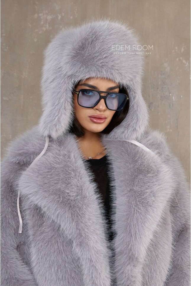 шапка ушанка из эко меха