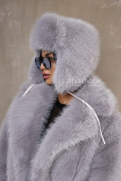 шапка ушанка из эко меха