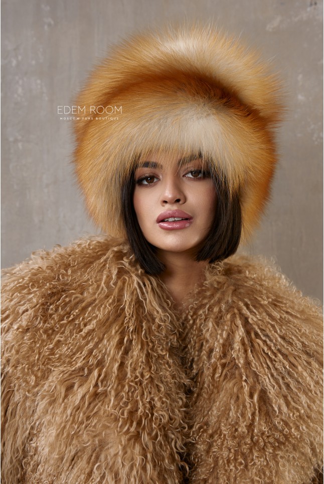 меховая шапка из лисы