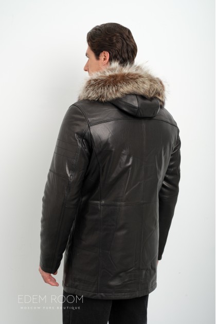 кожаная куртка - дублёнка на меху