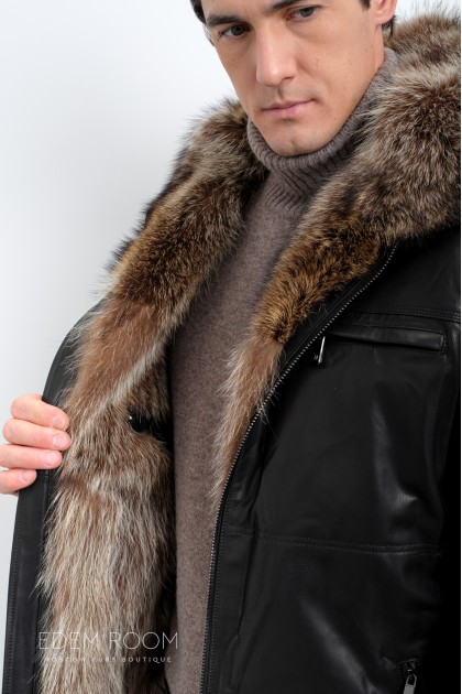 Дублёнка мужская на мехе енота Дублёнка мужская на мехе енота