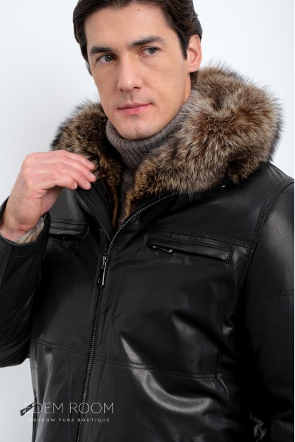 Дублёнка мужская на мехе енота Дублёнка мужская на мехе енота
