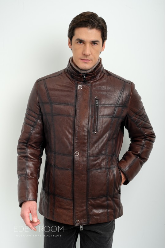 Дублёнка мужская коричневая