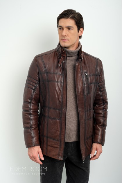 Дублёнка мужская коричневая