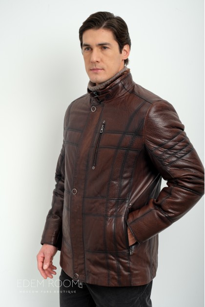 Дублёнка мужская коричневая