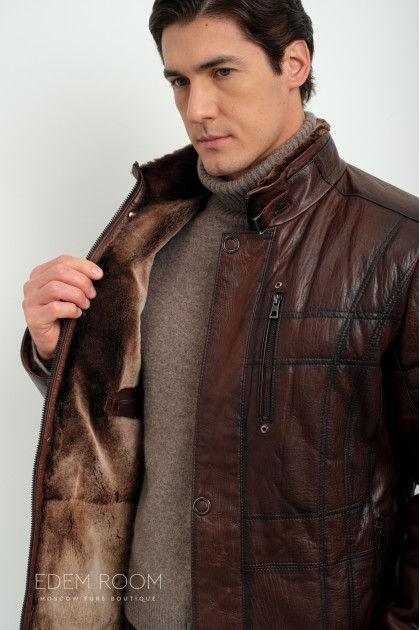 Дублёнка мужская коричневая