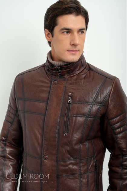 Дублёнка мужская коричневая
