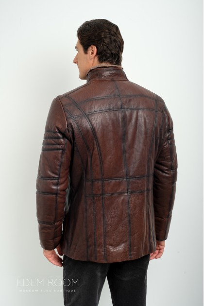 Дублёнка мужская коричневая