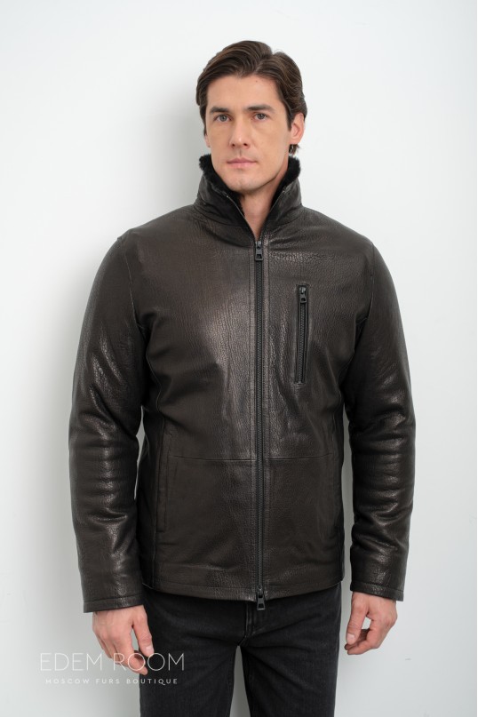 Дублёнка мужская без капюшона