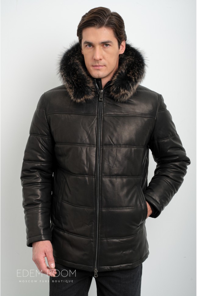 мужская кожаная куртка для зимы