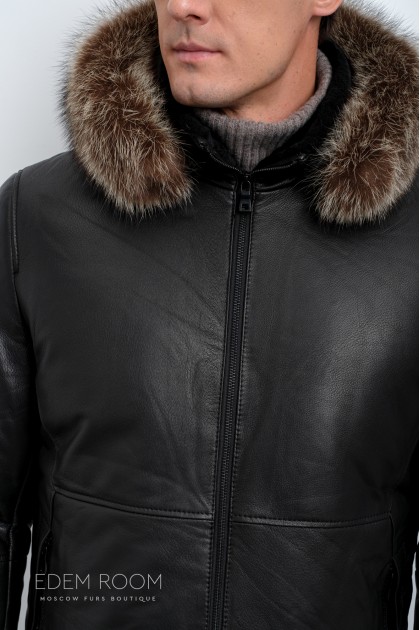 Мужская кожаная куртка для зимы