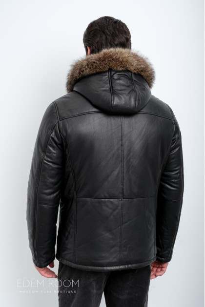 Мужская кожаная куртка для зимы