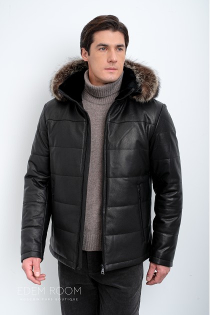 Теплая кожаная куртка для зимы