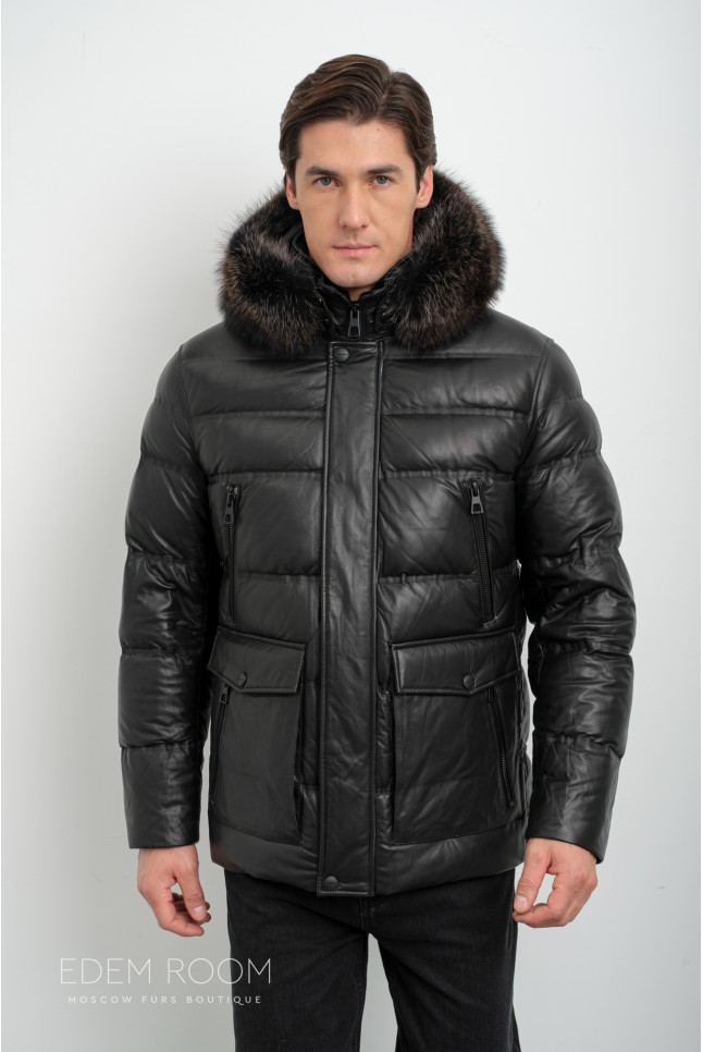 Зимняя куртка из натуральной кожи