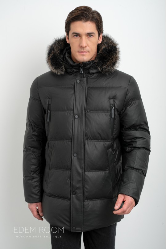 куртка - пуховик с мехом