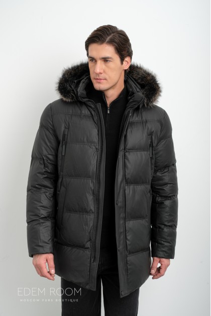 куртка - пуховик с мехом