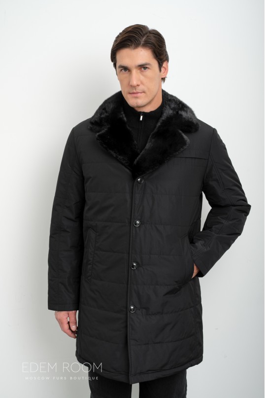 утеплённая мужская куртка с воротником