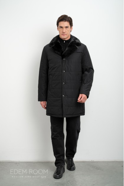 утеплённая мужская куртка с воротником