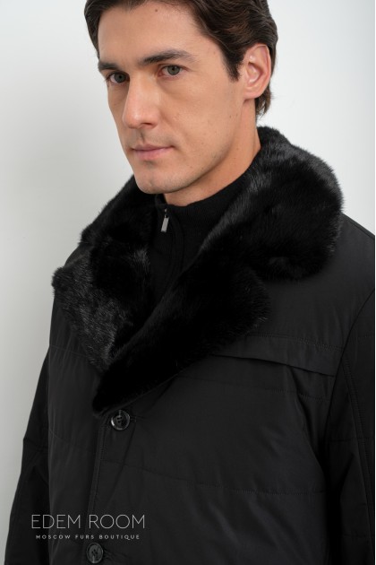 утеплённая мужская куртка с воротником