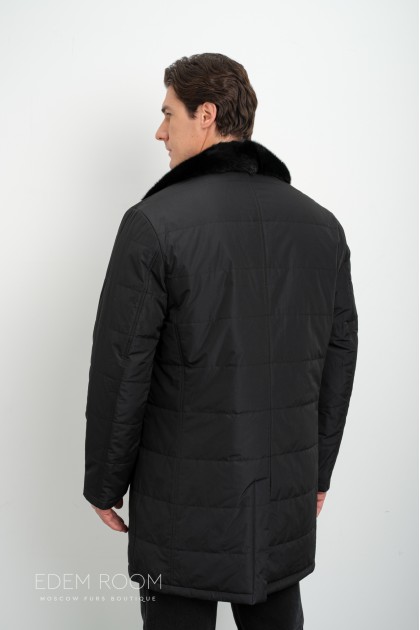 утеплённая мужская куртка с воротником