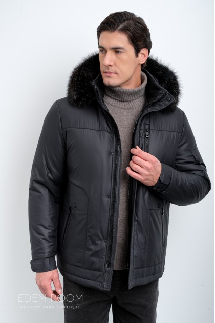 утеплённая куртка с капюшоном