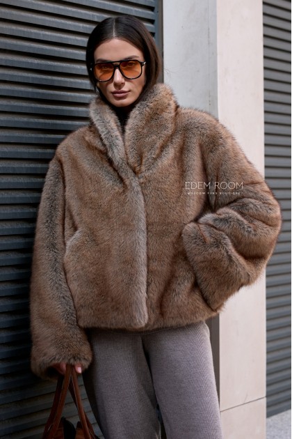 короткая шуба из  эко-меха