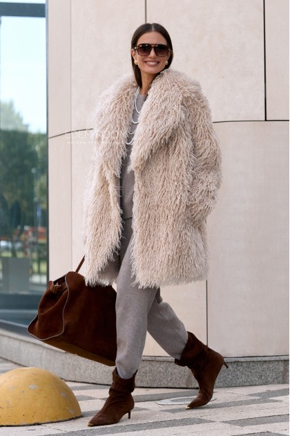 полушубок из  эко ламы