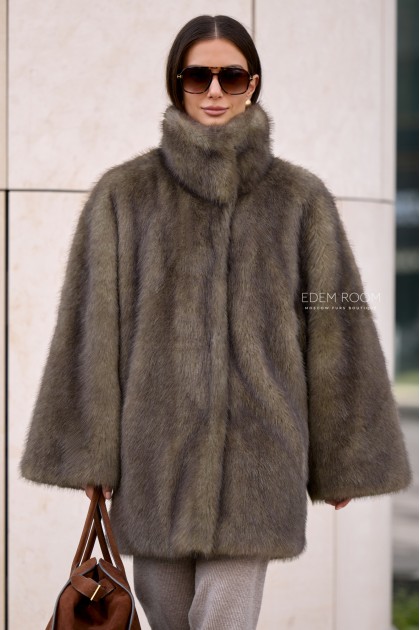 полушубок из  эко песца