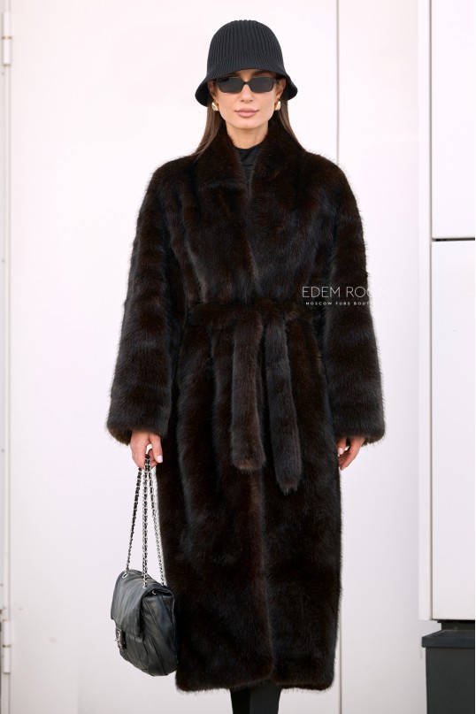 шуба из эко меха под соболь