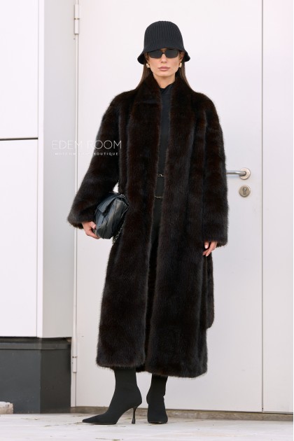 шуба из эко меха под соболь