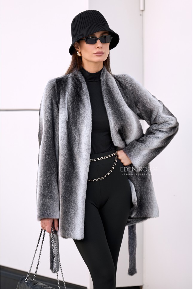 короткая шуба под мех норки