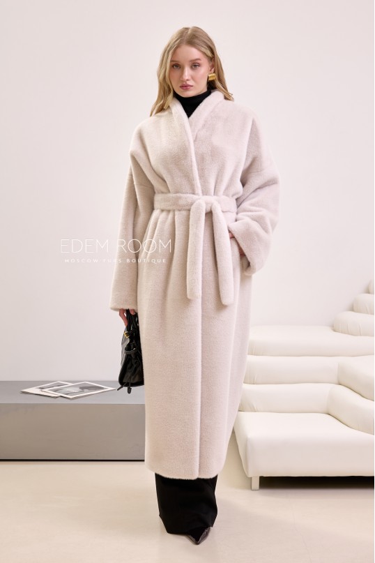 шуба без воротника из эко-меха