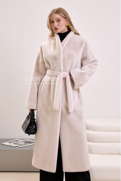 шуба без воротника из эко-меха