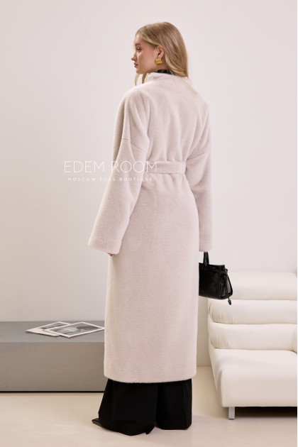 шуба без воротника из эко-меха