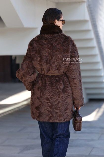 шуба с манишкой из эко-меха 