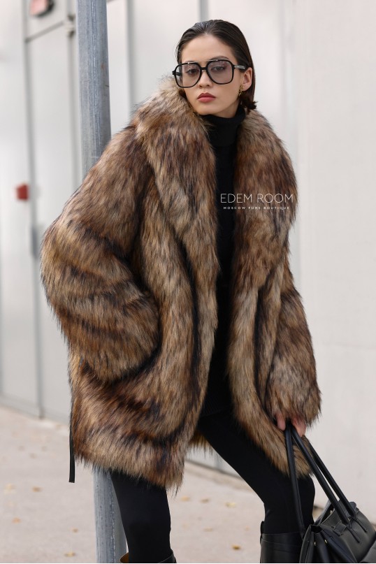 полушубок из эко-енота