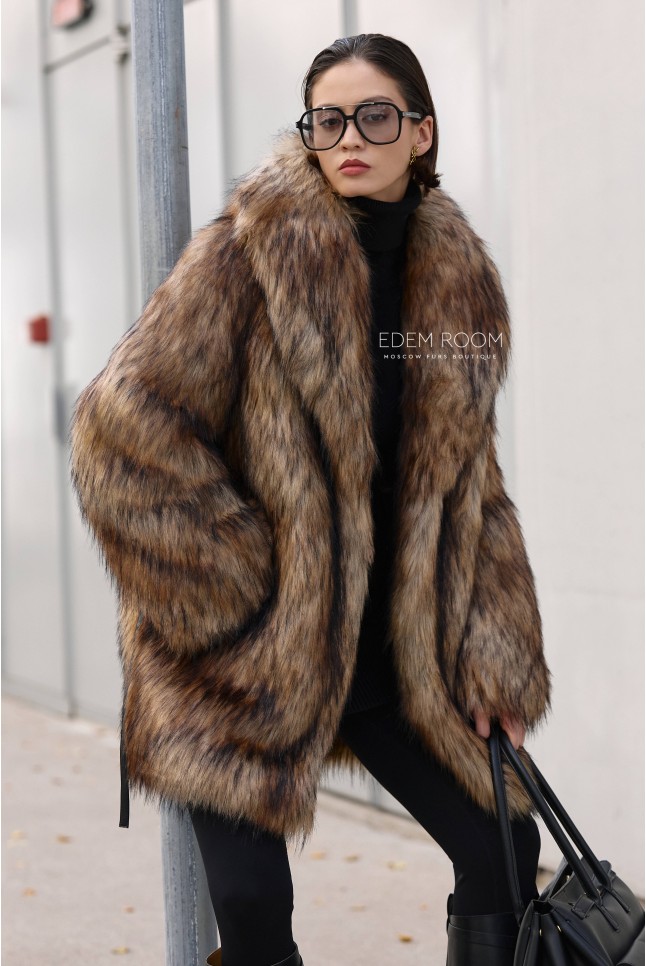 полушубок из эко-енота