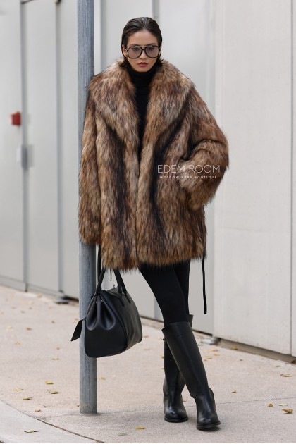 полушубок из эко-енота