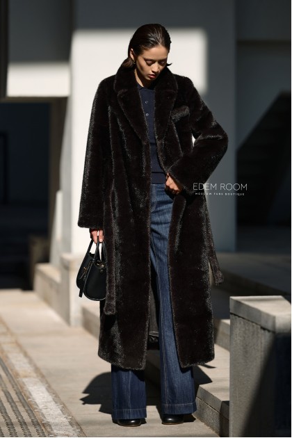 стильная шуба из эко меха под норку 