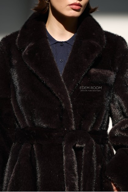 стильная шуба из эко меха под норку 