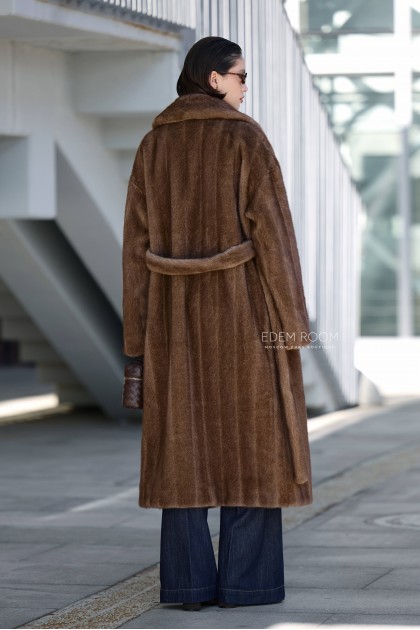 шуба из эко меха - воротник шаль