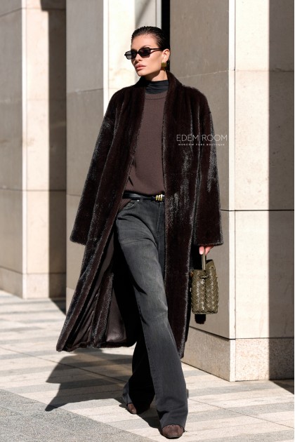 шуба без воротника из эко меха