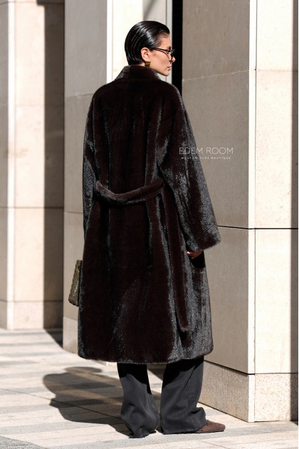 шуба без воротника из эко меха