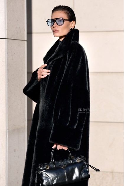 длинная шуба из эко - меха