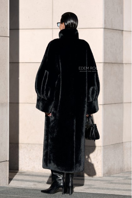 длинная шуба из эко - меха