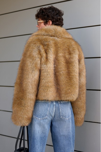 короткая шуба из эко меха