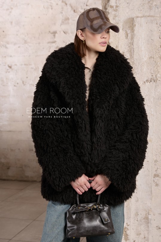 полушубок из эко меха под тиградо